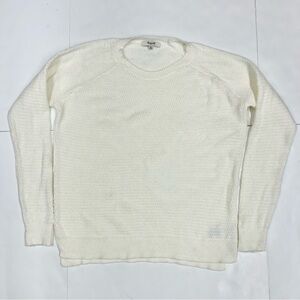 Madewell Womens Medium Ivory White Crew Neck Textured Sweater pullover